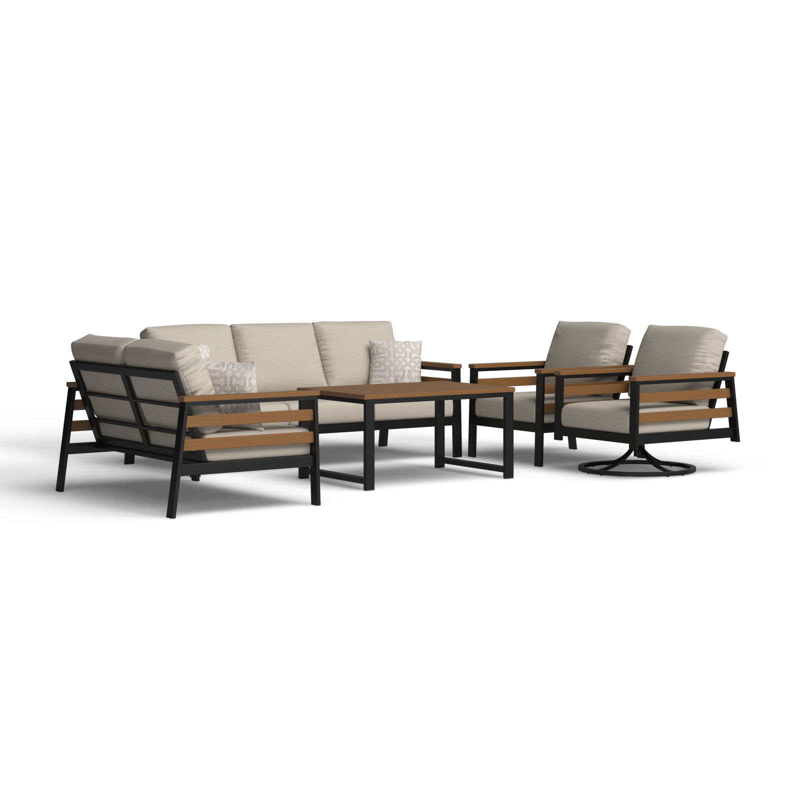 Townsend 7-Person Sunbrella® Patio Seating Group, Cast Silver