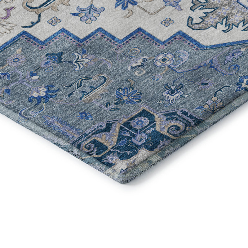 Tapis oriental de qualité supérieure lavable à la machine Cossette AMF1036, Rond 8 pi