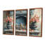 Puja indien moderne rose - ensemble de décoration murale d'art indien-107183508-107183512