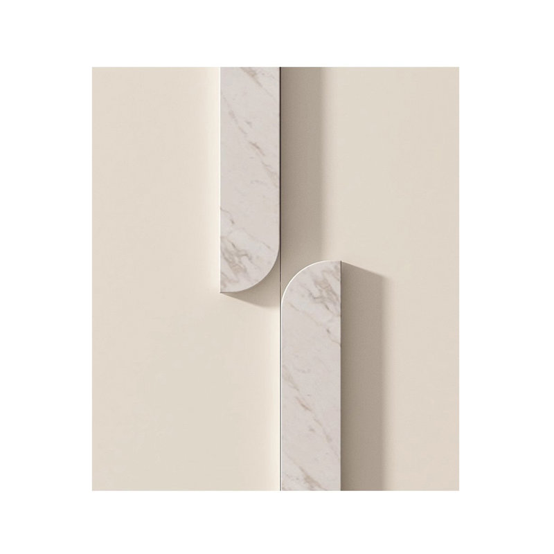 Armoire d'appoint Nordic Modern, Blanc perle / or