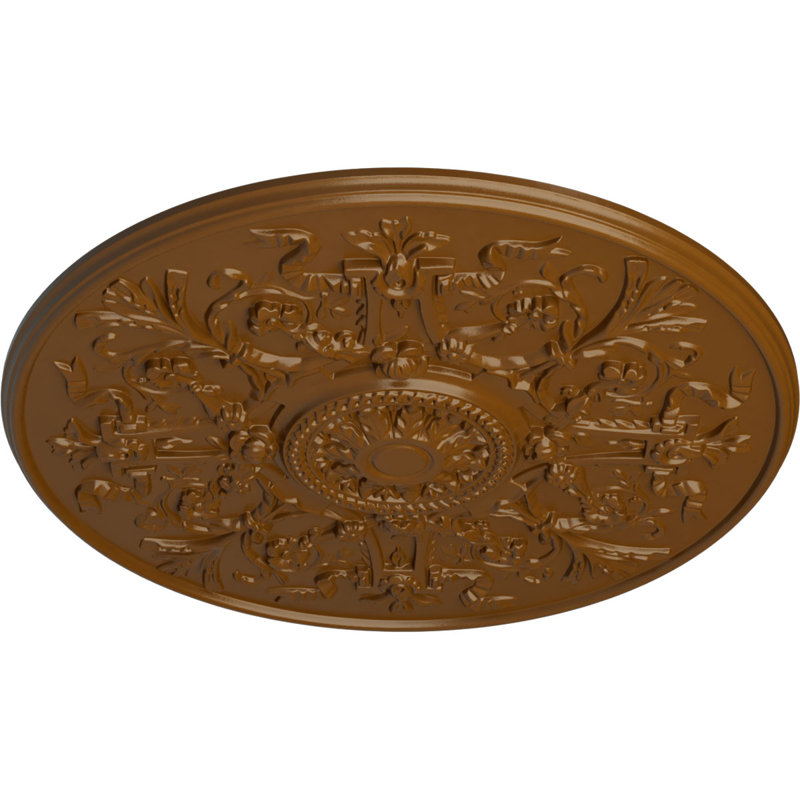Endurathane Versailles Ceiling Medallion, 33"OD x 1 3/4"P (Fits Canopies up to 3 1/4"), Hand-Painted Smokey Topaz Finish