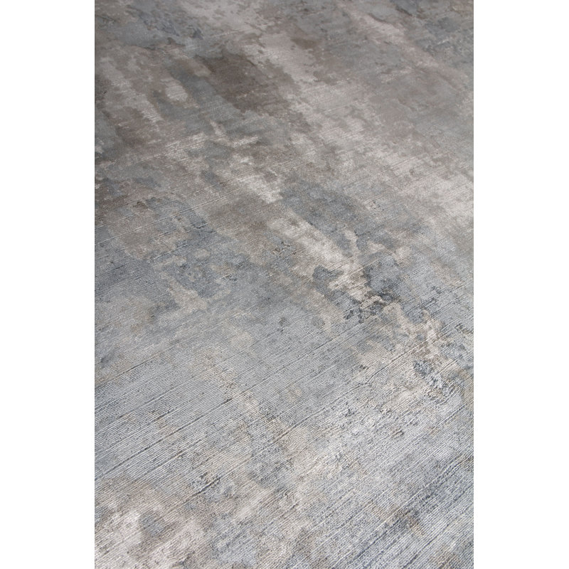 Koda Handmade Synthetic Silver/Blue/Brown Area Rug, Rectangle 8' x 10'