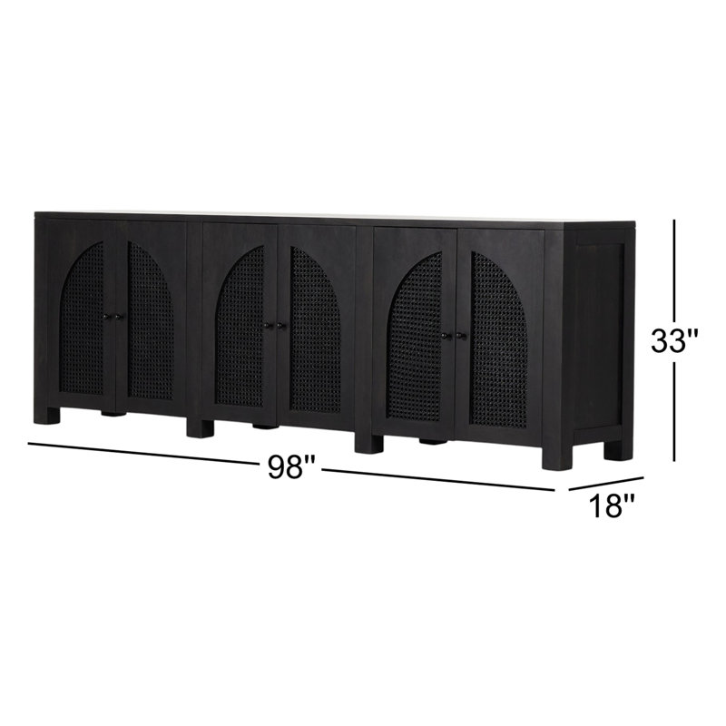 Tilda Sideboard, Black Wash Mango, 33"H x 98"W x 18"D