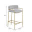 Tabouret gris et doré à dossier bas-94490065