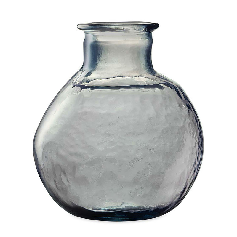 Zahrah Glass Table Vase, Smokey Blue