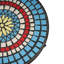 Table d'appoint à carreaux de céramique bleue et noire avec tablette, structure en fer, l 14 po de profondeur x 21,9 po de hauteur, polyvalente pour les tablettes intérieures et extérieures élégantes
