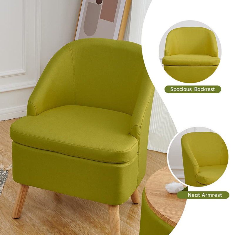 Florrine Upholstered Armchair, Green Linen Blend