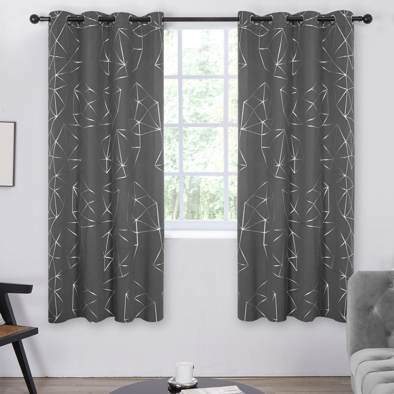 Karpenko Room Darkening Curtain Pair, 52" W x 63" L, Gray