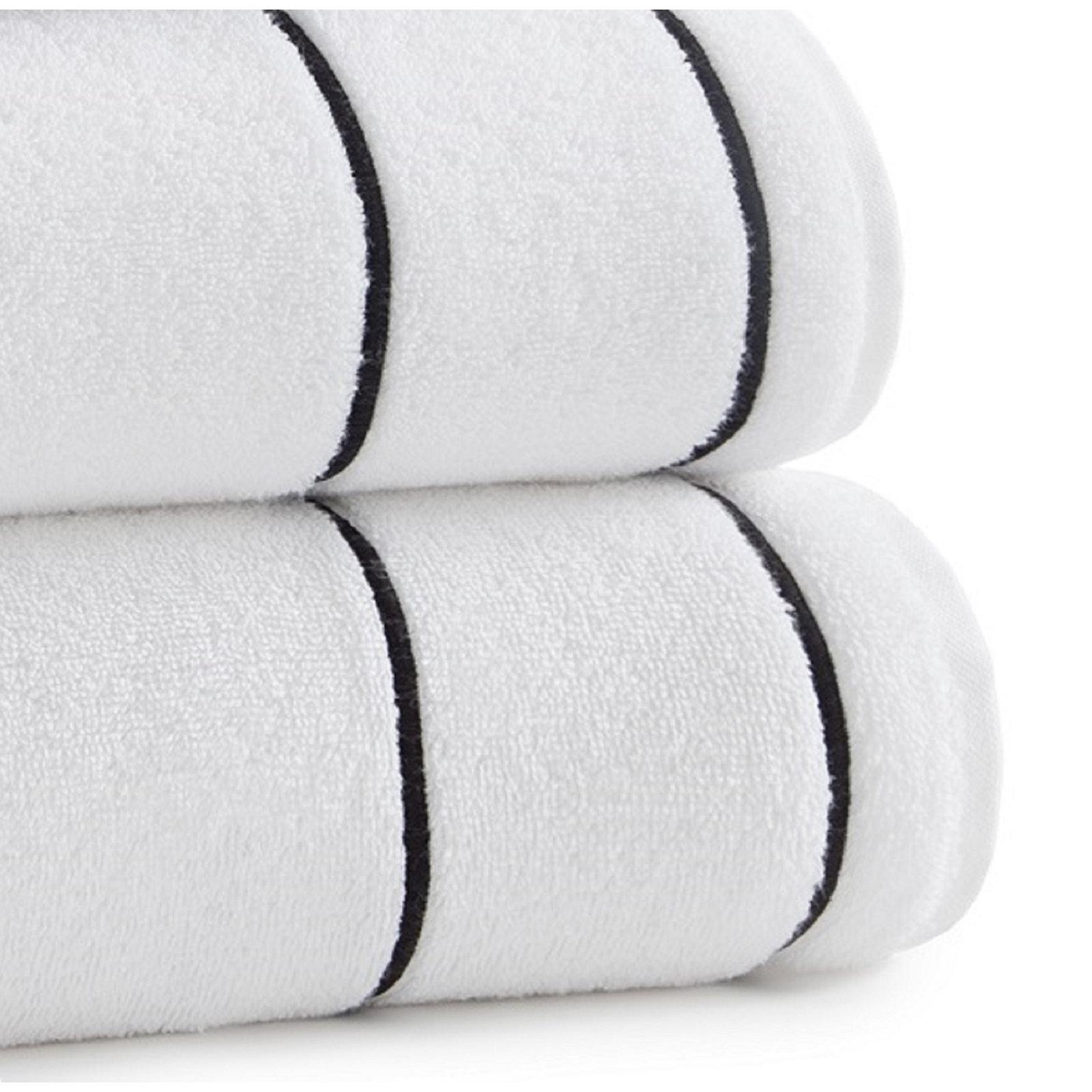 Lombard 100% Cotton Wash Cloth, White/Black