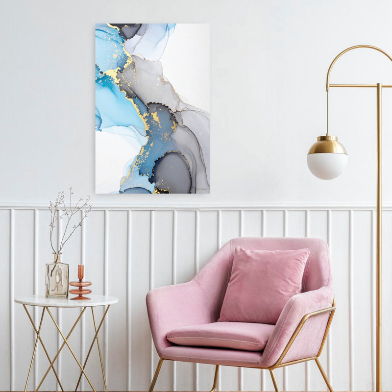 Celestial Tides I Abstract Contemporary Elegant Art, 24" H x 16" W