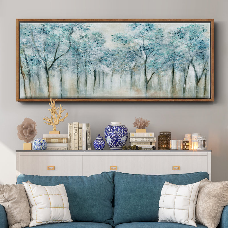 Bleu printemps - toile encadrée, H 12 po x l 30 po