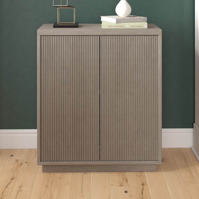 Armoire d'appoint rectangulaire large 27,75 po Warden, Gris antique / chêne
