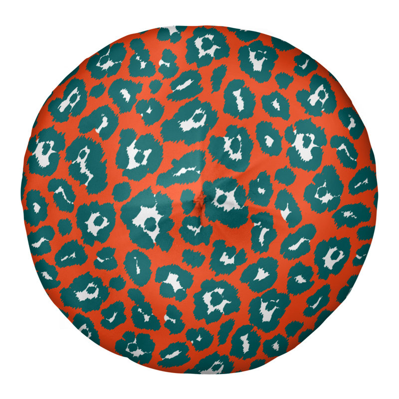 Housse et insert de coussin carré touffeté, H 26 po x l 26 po x P 4 po, Orange, Circulaire