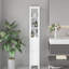 Armoire de salle de bain autoportante 66,92 "avec tablettes réglables - 1 porte mince pour la maison, la salle de bain, la cuisine, la grande salle de musique blanche Mansion