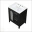 Meuble-lavabo compact compact de 24 pouces avec lavabo, deux tiroirs et tablette réglable pour un rangement efficace et un style moderne