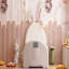 Lit simple tapissier en forme de lapin Princess, lit plateforme simple avec tête et pied de lit, blanc-910563420
