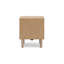 Table de chevet Ciel avec DEL USB, faux lin stratifié, tiroir à canne, brun chêne