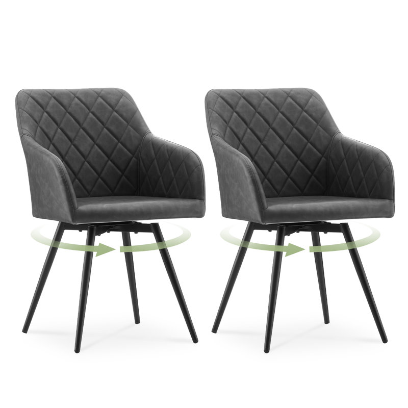 50cm H Upholstered Metal Armchair, Dark Grey