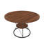 Table de salle à manger ronde extensible avec tablette de rangement, placage de noyer et métal noir mat, 43 à 59 pouces, sièges 4-6