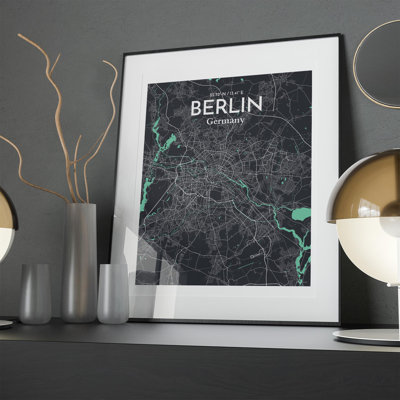 Berlin City Map in Dream 1 Piece Wall Art