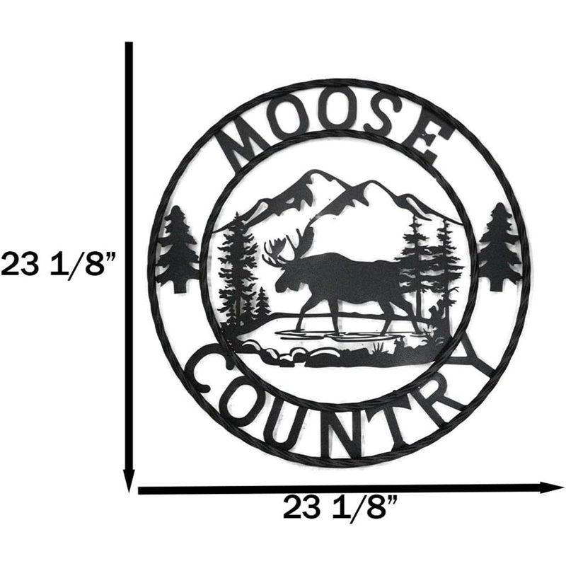 Enseigne murale 24 po Rustic Western Moose Country