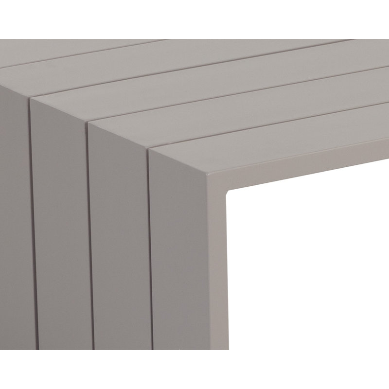 Clayre Rectangular Metal Outdoor Coffee Table , 60'' in. W 31.25'' in. D, Light Pewter