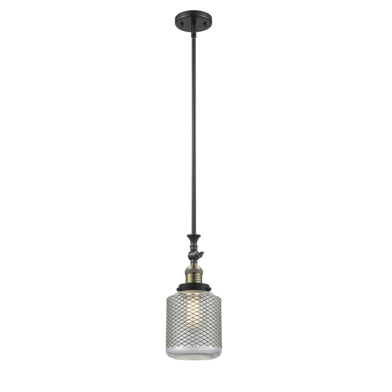 Luminaire suspendu cylindrique à 1 lumière Iyana, Ampoule non incluse, Or satiné