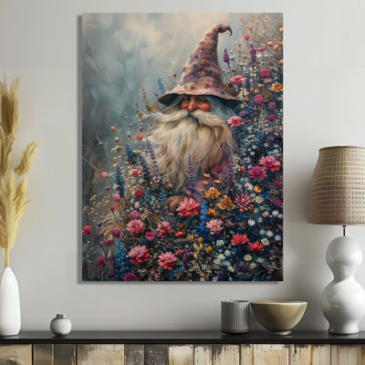 Pink Brown Spring Garden Of Dreams Gnome - Gnome Wall Art