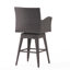 Modern Garden Swivel Stool In Multi With Tapered Legs, Beige Cushion Seat For Backyard Use