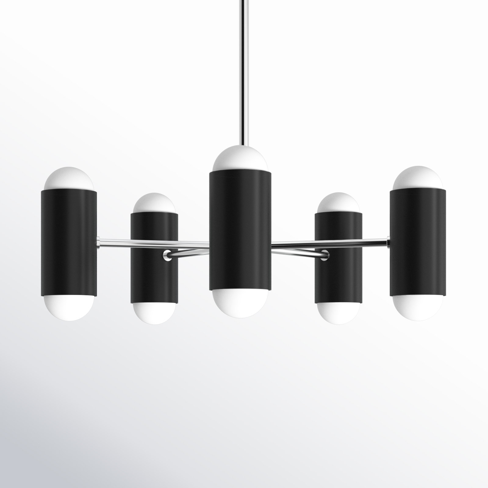 Victoria 10 - Light Sputnik Chandelier, Polished Nickel/Soft Black