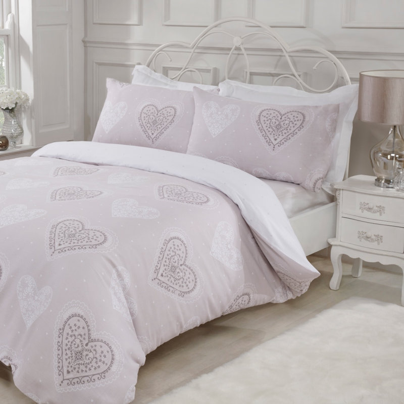 Avis Polyester Floral Duvet Cover Set with Pillowcases, King Duvet Cover + 2 Standard Pillowcases, Natural