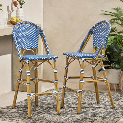 29.5" Outdoor Pe French - 2 Pack, Dark Teal And White. Aluminum Frame With -like Decoration. Add Style To Your Living Space Of , Rust- Long-lasting For Delight