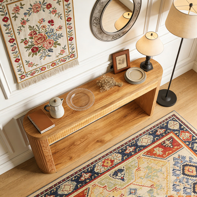 Fluted Sofa Entryway Foyer Table