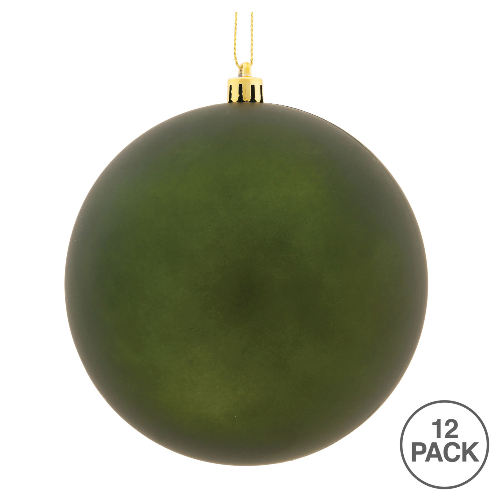 Holiday Décor Ball Ornament, 3" H x 3" W x 3" D, Matte Moss Green