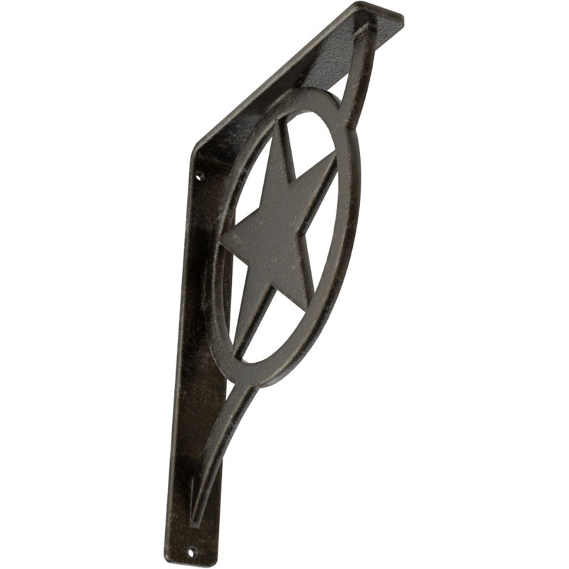 Support en fer forgé Austin, Argenté antique chaleureux, H 10 po x l 1,5 po x P 7,5 po