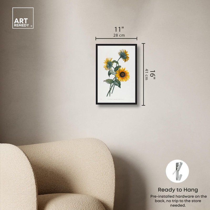 Art Remedy, impressions sur toile, tournesol, Cadre flottant noir, H 16 po x l 11 po