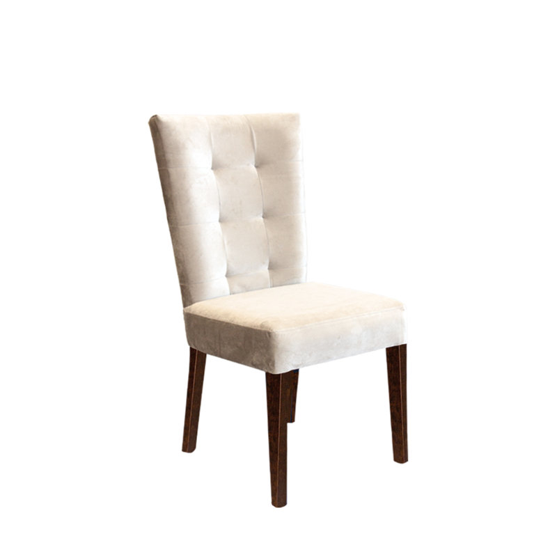 Chaise parsons capitonnée Hallerson, Marron, Blanc