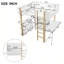 Lit mezzanine en bois avec armoire de rangement intégrée et cubes, bureau pliable-114721657-114721658