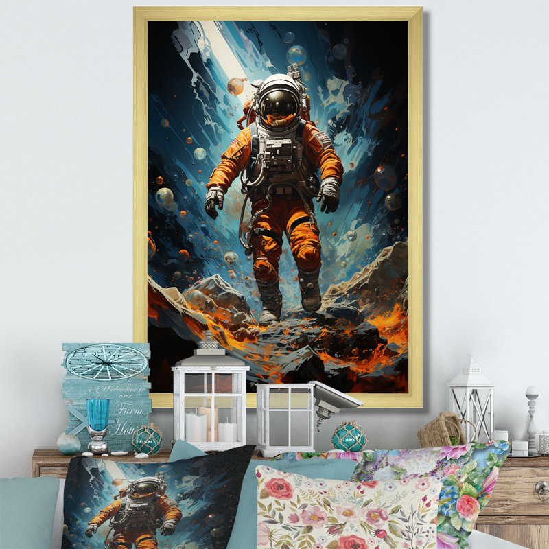 «Moretaine Space Astronaut Resilience», reproduction sur toile, Encadrement doré, H 32 po x l 24 po x P 1 po