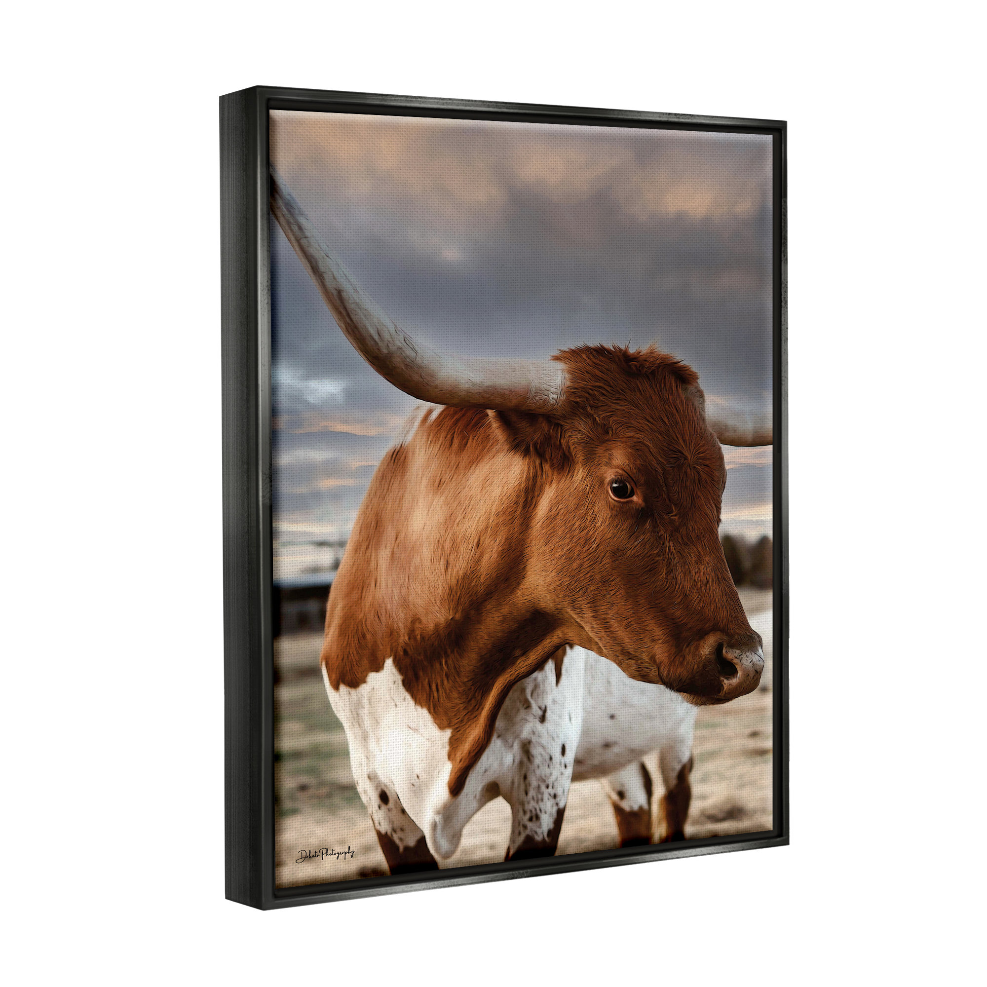Gracie Oaks Rural Farm Cattle Cloudy Ranch Sky - Floater Frame ...