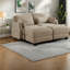 Canapé d'angle modulaire moderne, couleur chenille camel, 2 places réglables avec 2 poufs