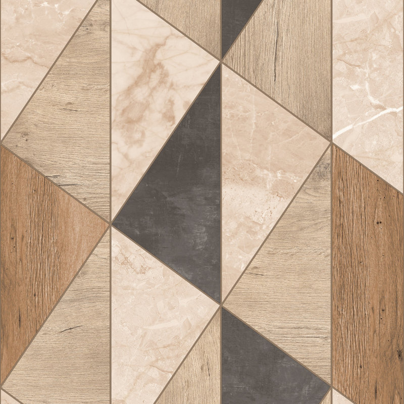 Arcadia Collection Geometric Triangles Wallpaper Roll, Brown
