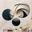 «Geometric Spiral I», art mural abstrait en spirale en métal