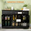 Buffet, armoire de cuisine moderne avec 2 tiroirs et tablettes réglables, armoire à café-863019609