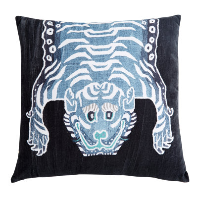 TIBETAN TIGER PILLOW LAPIS 22"X22"