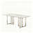 Spacious Marble-Patterned Rectangular Dining Set With Faux Leather Chairs-129460546-129460541