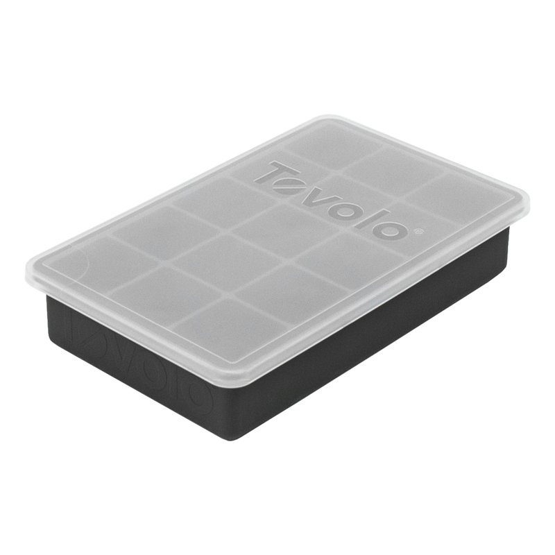 Perfect Cube Ice Tray With Lid, Charcoal Gray