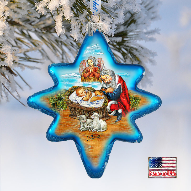 Holiday 4'' Handmade Glass Holiday Shaped Ornament