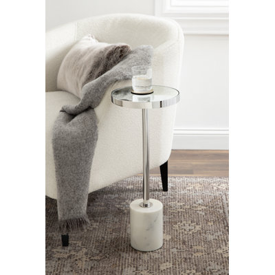 Ivy Bronx Hescott Mirrored Drink Table 10X10x24