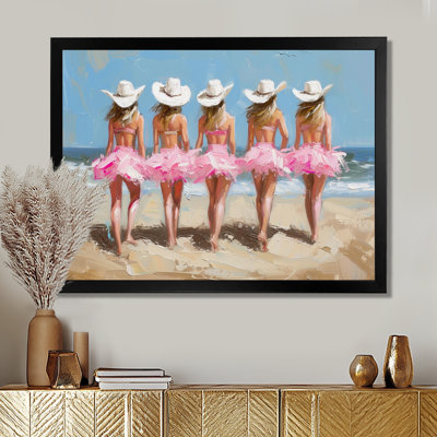 Surfside Beach, Texas Cowgirls - Cowgirls Wall Art Print